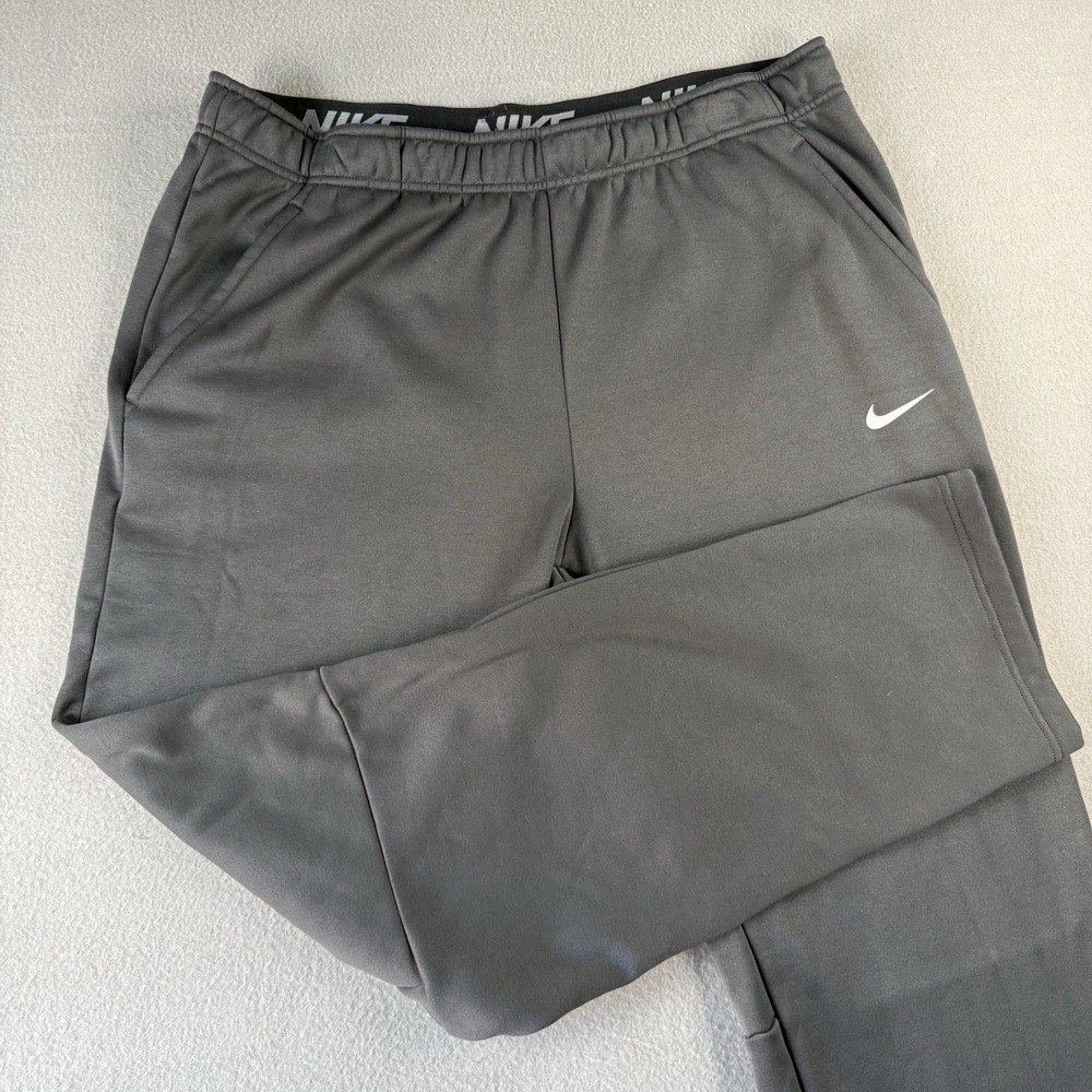 Nike Dri-FIT Mens XL Gray Training Fleece Joggers Pants Drawstring CN9483-060